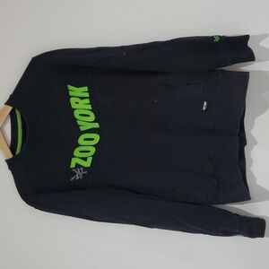 VINTAGE ZooYork crewneck black/ lime sweatshirt size M